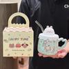 Taza de Paja con Tapa de Conejito Linda, Vaso de Agua para el Hogar de Niña Atractiva, Regalo de Cumpleaños para la Oficina, Souvenir