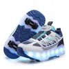 Tênis de Patins Iluminados Transfronteiriços para Meninas, Patins de Quatro Rodas Destacáveis Recarregáveis com Luzes Piscantes, Direto da Fábrica, Personalizável