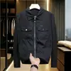 Jaqueta Masculina Nova de Primavera e Outono Europeia, Top Casual Tendência com Gola Lapela, Casaco Jacquard Slim Fit para Jovens