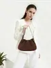 Bolso de Mano Nuevo de Otoño e Invierno, de Gamuza, Plisado Nube, de Alto Valor, Bolso de Hombro Cruzado Simple, Moderno y Versátil