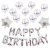 Juego de globos de feliz cumpleaños de 16 pulgadas para decoración de fiesta de cumpleaños infantil, globo de lentejuelas de película de aluminio con estrella de cinco puntas