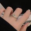 Anillo de apertura único con incrustaciones de circonita de lujo, ligero y de diseño único, estilo frío para mujer, exquisita joyería de moda.