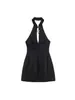 Comercio Exterior Transfronterizo de Aliexpress Vestido Mini Elegante de Verano 2026 Estilo Francés con Cuello Halter para Mujer