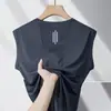 Chal transpirable de secado rápido, camiseta sin mangas deportiva de seda helada, camiseta sin mangas para hombre, top ligero de verano para correr al aire libre