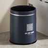 Bote de Basura Redondo de Gran Capacidad de Lujo Ligero para Uso Doméstico, Papelera de Baño, Cubo de Basura de Cocina, Diseño Simple Adhesivo sin Tapa para Sala de Estar