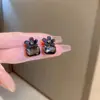 Pendientes de Flor de Diamante Cuadrado de Cristal para Mujer Nuevos 2023 Pendientes Elegantes Explosivos Diseño de Nicho Pendientes de Lujo Ligero Sentido Avanzado