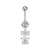 Anillo para el Ombligo de Mariposa con Circonita Estilo Dulce y Fresco Europeo y Americano 14G, Barrena Curva para el Ombligo, Joyería para Piercings Corporales de Amazon