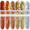 Ouro e Prata Champagne Cor Internet Celebridade Explosivo Set Misto Nail Art Sequins Misto Laser Flash Joias Nail Polish Gel