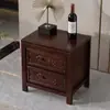 Mesa de Cabeceira Retrô Chinesa Esculpida em Madeira Maciça Grade de Abacaxi Quarto Uso Doméstico Sem Instalação Necessária Armário de Armazenamento Armário de Armazenamento de Cabeceira