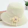 Chapéu Casual de Tricô Feminino Verão Meia-idade e Idosos Chapéu Balde Fino Respirável Chapéu Pescador Vovó Aba Curta Proteção Solar Chapéu Fresco