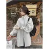 INS Dongdaemun Coreano Cuello Alto Holgado Casual Corto Cortavientos para Mujer Otoño Básico Color Sólido Chaqueta Abrigo 26001