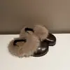 Estilo Eslavo 2026 chegada de inverno versátil de duas formas com veludo quente sapatos baixos femininos slip-on sapatos peludos sapatos Birkenstock