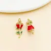 Accesorio de colgante de libélula, abeja, mariposa hueca con microincrustaciones de circonita, chapado en oro de 18k sobre cobre, para llavero de bricolaje, joyería