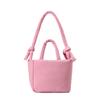Bolsa Tote de Penas Outono e Inverno Nylon Grande Capacidade Bolsa de Mão Feminina Macia Leve Bolsa de Ombro Transversal Estilo Nó
