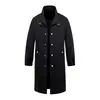 2026 Comércio Exterior Outono/Inverno Masculino Trench Coat de Comprimento Médio Slim Fit Gola Alta Casaco Moda Casual Acima do Joelho para Jovens