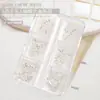 Acessórios para Nail Art Contas de Aço Cor Dourada, Prateada, White K Contas de Aço Decorações de Unha Borboleta Contas de Aço Metálicas Borboleta Caixa com 6 Compartimentos