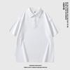 Camisa Polo de Color Sólido Pesado de Verano para Hombre Camiseta Trendy Holgada de Manga Corta para Hombre Manga Corta Versátil