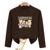 Camiseta Interior Térmica Suave de Media Altura para Niños de Primavera y Otoño, Top de Manga Larga Estampado para Niñas de Otoño e Invierno, Top Cálido de Moda