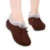 Touca de Outono e Inverno, Sapatos de Algodão para Mulheres, Sapatos de Confinamento, Sapatos de Algodão Pelúcia Baixos para Interior, Dropshipping, Novidade 2025
