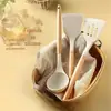 Frigideira antiaderente espátula de silicone espátula especial para refogar resistente a altas temperaturas cabo de madeira maciça espátula para fritar colher de sopa conjunto de cozinha para cozinhar