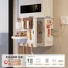 Cubierta para calentador de agua con apertura, decoración de tubería de gas, estante de tablero perforado para cocina, panel de ocultación de gas natural