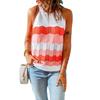 Tops Color Block Europeus e Americanos 2026 para Mulheres, Novo Estilo Transfronteiriço de Verão, Suéter Colete Tricotado Color Block Patchwork de Algodão Amazon