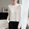 Transfronterizo Transfronterizo Moda Jacquard Hombro Normal Estilo Chino Manga Larga Camiseta Capa Base Mujer Cuello Redondo Elegante Top Pequeño Otoño Temprano Nuevo