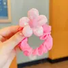 Cuerda para la cabeza para niñas, estilo coreano, lindas bolas de flores con lentejuelas, aro para el cabello, cola de caballo de alta elasticidad, accesorios para el cabello para niñas pequeñas