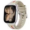 Adecuado para correa de silicona Apple Watch S11, correa de reloj compuesta de silicona tejida de nailon Apple Ultra3