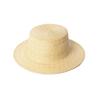 Sombrero de Paja de Ala Plana de Hoja de Palma Natural Tejido a Mano de Moda Casual Europea y Americana para Primavera y Verano Sombrero de Paja para Sol de Playa para Exterior