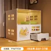 Gatilheira Villa Gaiola para Gatos com Espaço Livre Extra Grande para Uso Doméstico, Casa de Gato Interna com Banheiro Integrado, Um Quarto, Uma Sala, Um Banheiro, Armário para Gatos