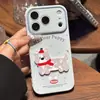 Cachecol Desenho Animado Cachorro Capa de Celular Compatível com Apple 17promax Telefone iPhone16 Huawei Janela de Coração