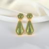 Brincos de jade todos os estilos exagerados, elegantes e clássicos, brincos simples de prata esterlina 925, brincos longos com agulha