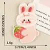 Parches Bordados por Computadora, Accesorios para Ropa, Decoraciones Autoadhesivas para Fundas de Teléfono DIY, Parches Bordados Lindos de Conejo y Fresa