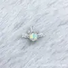 Brincos de Floco de Neve de Opala em Liga de Titânio G23 Astm F-136 Titânio Parafuso Interno para Lábio, Língua Piercing de Opala