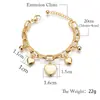 Pulsera de acero de titanio chapada en oro, moda simple estilo coreano, colgante de amor personalizado, pulsera multicapa, venta al por mayor de fábrica