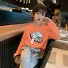 Novedad Primavera y Otoño 2026 Tops Casuales de Moda para Niños Medianos y Grandes, Camiseta de Manga Larga con Cuello Redondo de Dibujos Animados de Algodón Puro para Niñas