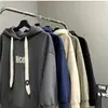 Sudadera con capucha de forro polar pesada estilo americano de gran tamaño para hombre, sudadera con capucha versátil de corte holgado de moda para otoño e invierno, chaqueta de pareja