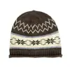 Atacado 2025 Outono e Inverno Novo Estilo Gorro Fair Isle para Mulheres, Gorro de Tricô, Gorro Quente de Lã, Gorro para Clima Frio