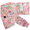 Chamarra Estampada de Manga Larga con Cuello Redondo de Amazon, Uniforme de Enfermera de Hospital Elástico, Bata de Cirugía, Cárdigan para Salón de Belleza
