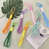 Chaveiro Colorido Cordão Mosquetão Trançado Boneco Corda de Mão Boneco de Pelúcia Acessórios para Bonecas Corda de Fita