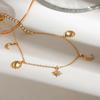Pulseira Wanxing Europeia e Americana de Nicho com Diamante Estrela Lua Aço Titânio Moda All-match Colorless Joias Femininas Internacionais