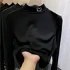 Ropa infantil versátil: nuevos estilos de otoño e invierno de tops forrados de felpa para niñas, con cuello semi-alto, diseñados para niños mayores, que brindan calidez y un look casual