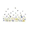 Pegatinas de Pared Autoadhesivas de Flores Moradas Pastorales Frescas con Mariposas Decoración de Pared de Fondo para Sala de Estar Sofá Pegatinas BR0608F