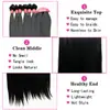 Set de tejido de cabello lacio de 7 piezas con cierre