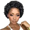 Moda Europeia e Americana Transfronteiriça Cabelo Curto Cacheado África Quente Volume Pequeno Cabelo Cacheado Natural Fofo Peruca Touca