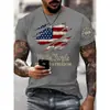 2026 Nova Camiseta Masculina Transfronteiriça Amazon Verão Estampa Digital Top Casual Masculino Direto do Fabricante