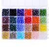 Caja Transfronteriza de 24 Compartimentos Cuentas Planas Cuentas de Cristal Cuentas Sueltas DIY Collar Pulsera Accesorios de Joyería Pulsera Bolsa Cadena Venta al Mayoreo