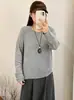 Suéter de cuello redondo para mujer talla grande, camiseta básica para mujer, otoño e invierno 2026, top de punto holgado para mujer talla grande