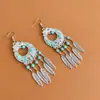 Pendientes Étnicos Vintage con Borlas Estilo Largo Pendientes Miao de Plata Pendientes Étnicos Miao de Yunnan de Pavo Real y Fénix para Mujer